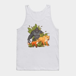 Gorilla Fox Lion Hand Dawn Tank Top